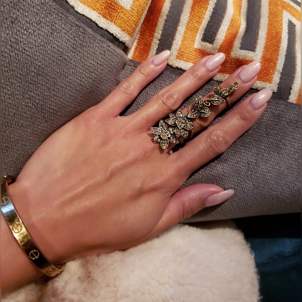 💛 JEWELMINT Rose Gold Statement Floral Ring 💛
